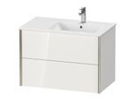 Duravit XViu Waschtisch-Unterschrank XV41590B135 81x48x56cm, 2 Schubkästen, Becken rechts, champagner matt, Eiche terra