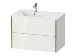 Duravit XViu Waschtisch-Unterschrank XV41580B280 81x48x56cm, 2 Schubkästen, Becken links, schwarz matt, graphit supermatt