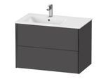 Duravit XViu Waschtisch-Unterschrank XV41580B249 81x48x56cm, 2 Schubkästen, Becken links, schwarz matt, graphit matt