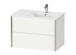 Duravit XViu Waschtisch-Unterschrank XV41590B118 81x48x56cm, 2 Schubkästen, Becken rechts, champagner matt, weiß matt