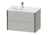 Duravit XViu Waschtisch-Unterschrank XV41580B207 81x48x56cm, 2 Schubkästen, Becken links, schwarz matt, betongrau matt