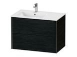 Duravit XViu Waschtisch-Unterschrank XV41580B216 81x48x56cm, 2 Schubkästen, Becken links, schwarz matt, Eiche schwarz