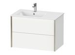 Duravit XViu Waschtisch-Unterschrank XV41580B118 81x48x56cm, 2 Schubkästen, Becken links, champagner matt, weiß matt