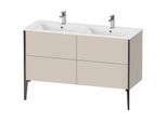 Duravit XViu Waschtisch-Unterschrank XV44850B291 128x48x59,4cm, 4 Auszüge, stehend, schwarz matt, taupe matt