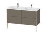 Duravit XViu Waschtisch-Unterschrank XV44850B190 128x48x59,4cm, 4 Auszüge, stehend, champagner matt, flannel grey seidenmatt