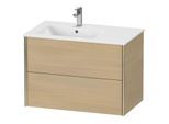 Duravit XViu Waschtisch-Unterschrank XV41580B171 81x48x56cm, 2 Schubkästen, Becken links, champagner matt, mediterrane eiche
