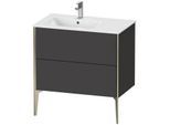 Duravit XViu Waschtisch-Unterschrank XV44860B180 81x48x59,4cm, 2 Auszüge, Becken links, champagner matt, graphit supermatt