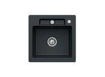 Villeroy und Boch Siluet Spüle 334502S5 mit Ablaufgarnitur und Exzenterbetätigung, Ebony