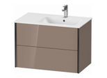 Duravit XViu Waschtisch-Unterschrank XV41590B286 81x48x56cm, 2 Schubkästen, Becken rechts, schwarz matt, cappucino hochglanz