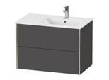 Duravit XViu Waschtisch-Unterschrank XV41590B149 81x48x56cm, 2 Schubkästen, Becken rechts, champagner matt, graphit matt