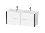 Duravit XViu Waschtisch-Unterschrank XV41290B218 128x48x56cm, 4 Schubkästen, wandhängend, schwarz matt, weiß matt