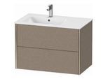 Duravit XViu Waschtisch-Unterschrank XV41580B111 81x48x56cm, 2 Schubkästen, Becken links, champagner matt, eiche kaschmir