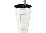 Duravit Starck 1,c-bonded Set S19515O70360010 Griff Edelstahl, Keramik Schwarz Matt, Innenbeleuchtung, bodenstehend, Weiß Seidenmatt, 864 x 560 x 605 mm