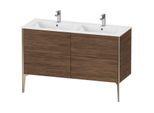 Duravit XViu Waschtisch-Unterschrank XV44850B121 128x48x59,4cm, 4 Auszüge, stehend, champagner matt, nussbaum dunkel