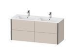 Duravit XViu Waschtisch-Unterschrank XV41290B291 128x48x56cm, 4 Schubkästen, wandhängend, schwarz matt, taupe matt