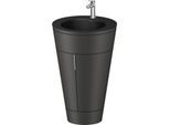 Duravit Starck 1,c-bonded Set S19514O70580000 Griff Edelstahl, Keramik Schwarz Matt, bodenstehend, Graphit Seidenmatt, 864 x 560 x 605 mm