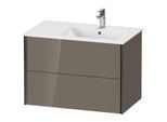 Duravit XViu Waschtisch-Unterschrank XV41590B289 81x48x56cm, 2 Schubkästen, Becken rechts, schwarz matt, flannel grey hochglanz
