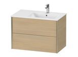 Duravit XViu Waschtisch-Unterschrank XV41590B171 81x48x56cm, 2 Schubkästen, Becken rechts, champagner matt, mediterrane eiche
