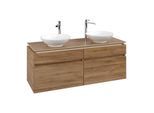 Villeroy und Boch Legato Waschtischunterschrank B59200RH 140x55x50cm, für 2 Waschtische, Kansas Oak