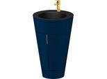 Duravit Starck 1,c-bonded Set S19514O34980010 Griff Gold, Keramik Schwarz Matt, Innenbeleuchtung, bodenstehend, Nachtblau Seidenmatt, 864 x 560 x 605 mm