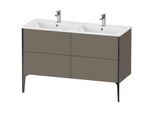 Duravit XViu Waschtisch-Unterschrank XV44850B290 128x48x59,4cm, 4 Auszüge, stehend, schwarz matt, flannel grey seidenmatt
