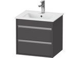Duravit Ketho Waschtisch-Unterschrank KT644404949 50x41,2x48cm, 2 Schubkästen, wandhängend, graphit matt