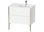 Duravit XViu Waschtisch-Unterschrank XV44870B118 81x48x59,4cm, 2 Auszüge, Becken rechts, champagner matt, weiß matt