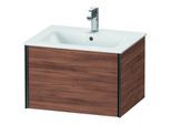 Duravit XViu Waschtisch-Unterschrank XV40250B279 61 x 40 x 48 cm, nussbaum natur, 1 Auszug, wandhängend, schwarz matt