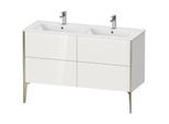 Duravit XViu Waschtisch-Unterschrank XV44850B280 128x48x59,4cm, 4 Auszüge, stehend, schwarz matt, graphit supermatt