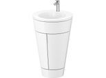 Duravit Starck 1,c-bonded Set S19513O70850000 Griff Edelstahl, Keramik Weiß Matt, bodenstehend Weiß Hochglanz, 864 x 560 x 605 mm