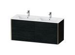 Duravit XViu Waschtisch-Unterschrank XV41290B116 128x48x56cm, 4 Schubkästen, wandhängend, champagner matt, Eiche schwarz