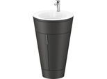 Duravit Starck 1,c-bonded Set S19513O10580010 Griff Chrom, Keramik Weiß Matt, Innenbeleuchtung, bodenstehend Graphit Seidenmatt, 864 x 560 x 605 mm