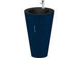 Duravit Starck 1,c-bonded Set S19514O10980010 Griff Chrom, Keramik Schwarz Matt, Innenbeleuchtung bodenstehend, Nachtblau Seidenmatt, 864 x 560 x 605 mm