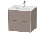 Duravit XViu Waschtisch-Unterschrank XV41250B143 61 x 56 x 48 cm, basalt matt, 2 Schubkästen, wandhängend, champagner matt