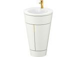 Duravit Starck 1,c-bonded Set S19513O34390010 Griff Gold, Keramik Weiß Matt, Innenbeleuchtung, bodenstehend Nordic Weiß Seidenmatt, 864 x 560 x 605 mm