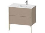 Duravit XViu Waschtisch-Unterschrank XV44870B175 81x48x59,4cm, 2 Auszüge, Becken rechts, champagner matt, leinen