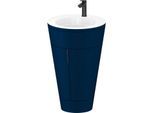 Duravit Starck 1,c-bonded Set S19513OBD980010 Griff Diamantschwarz, Keramik Weiß Matt, Innenbeleuchtung, bodenstehend, Nachtblau Seidenmatt, 864 x 560 x 605 mm