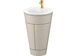 Duravit Starck 1,c-bonded Set S19513O34600010 Griff Gold, Keramik Weiß Matt, Innenbeleuchtung, bodenstehend Taupe Seidenmatt, 864 x 560 x 605 mm