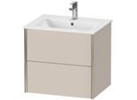 Duravit XViu Waschtisch-Unterschrank XV41250B191 61 x 56 x 48 cm, taupe matt, 2 Schubkästen, wandhängend, champagner matt