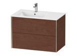 Duravit XViu Waschtisch-Unterschrank XV41580B113 81x48x56cm, 2 Schubkästen, Becken links, champagner matt, amerikanischer nussbaum