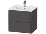 Duravit XViu Waschtisch-Unterschrank XV41250B149 61 x 56 x 48 cm, graphit matt, 2 Schubkästen, wandhängend, champagner matt