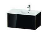 Duravit XViu Waschtisch-Unterschrank XV40260B140 81 x 40 x 48 cm, schwarz hochglanz, 1 Auszug, wandhängend, champagner matt