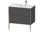 Duravit XViu Waschtisch-Unterschrank XV44870B149 81x48x59,4cm, 2 Auszüge, Becken rechts, champagner matt, graphit matt