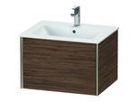 Duravit XViu Waschtisch-Unterschrank XV40250B121 61 x 48 x 40 cm, nussbaum dunkel, 1 Auszug, wandhängend, champagner matt