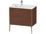 Duravit XViu Waschtisch-Unterschrank XV44860B113 81x48x59,4cm, 2 Auszüge, Becken links, champagner matt, amerikanischer nussbaum