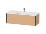 Duravit XViu Waschtisch-Unterschrank XV40280B212 121 x 40 x 48 cm, eiche gebürstet, 1 Auszug, wandhängend, schwarz matt