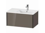 Duravit XViu Waschtisch-Unterschrank XV40260B289 81 x 40 x 48 cm, flannel grey hochglanz, 1 Auszug, wandhängend, schwarz matt