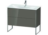 Duravit XSquare Waschtisch-Unterschrank XS452508989 101x84x47,8cm, Flannel Grey hochglanz, 2 Auszüge