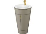 Duravit Starck 1,c-bonded Set S19512O34920010 Griff Gold, Keramik Weiß Matt, Innenbeleuchtung, bodenstehend Stein Grau Seidenmatt, 864 x 560 x 605 mm