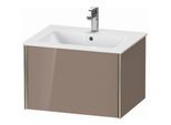 Duravit XViu Waschtisch-Unterschrank XV40250B186 61 x 40 x 48 cm, cappucino hochglanz, 1 Auszug, wandhängend, champagner matt